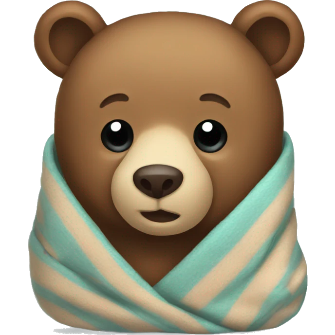 bear cozy in blanket emoji