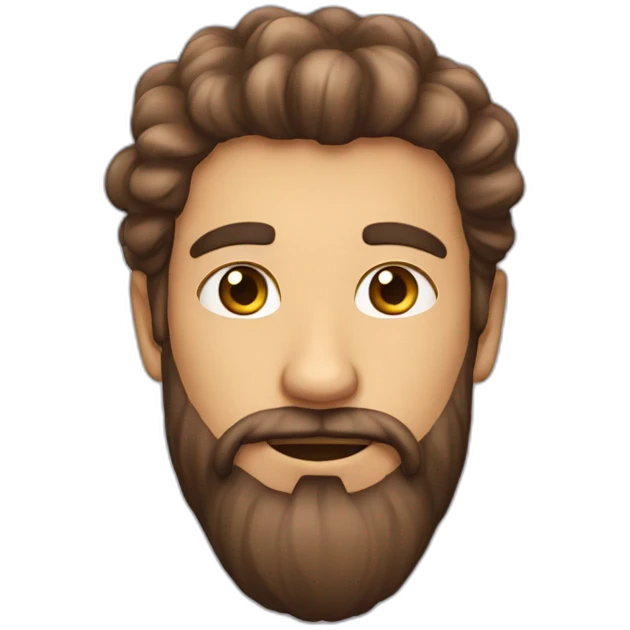 Homme avec barbe et cheveux longs emoji