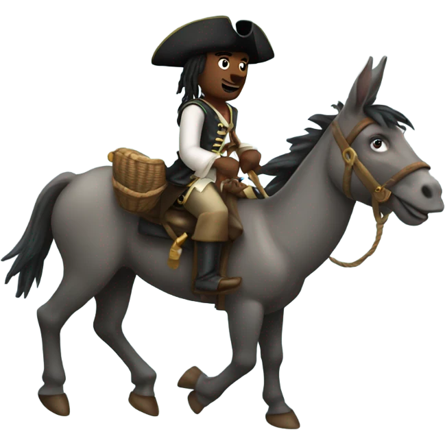 Pirate riding a donkey  emoji