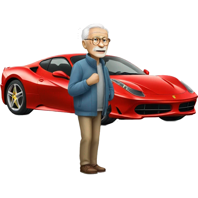 Old man with a ferrari emoji