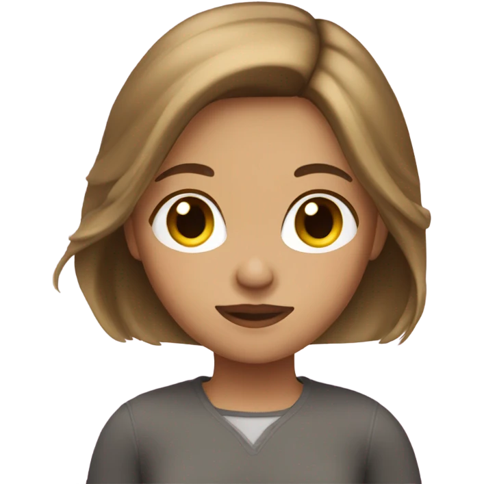 Girl with brown hair and blonde highlights  emoji