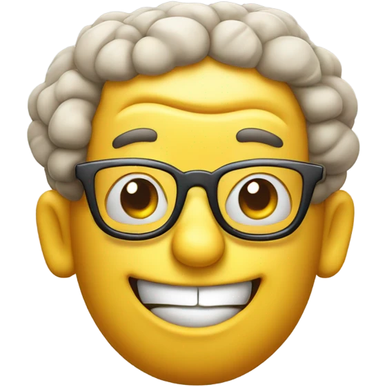 happy Brain with glasses  emoji