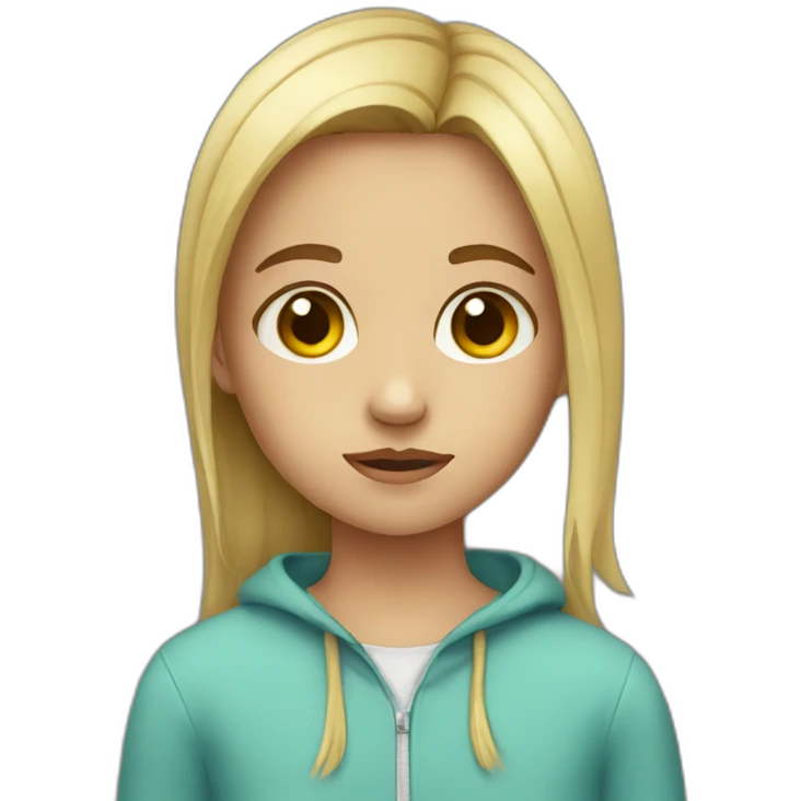 young girl with a tear emoji
