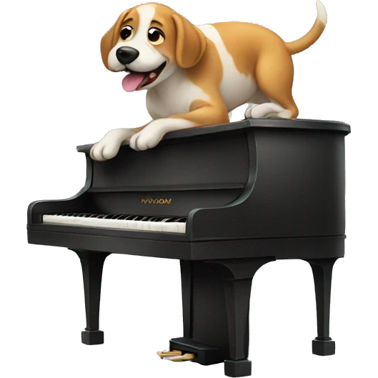 dog playing the piano emoji