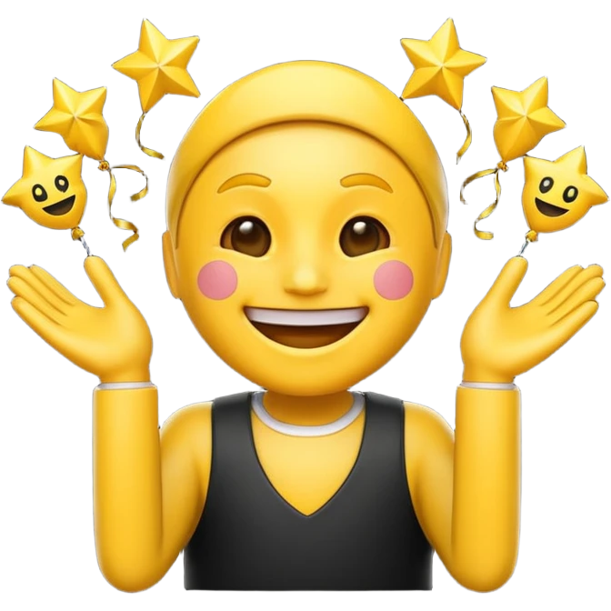 Celebration emoji with Binance logo emoji