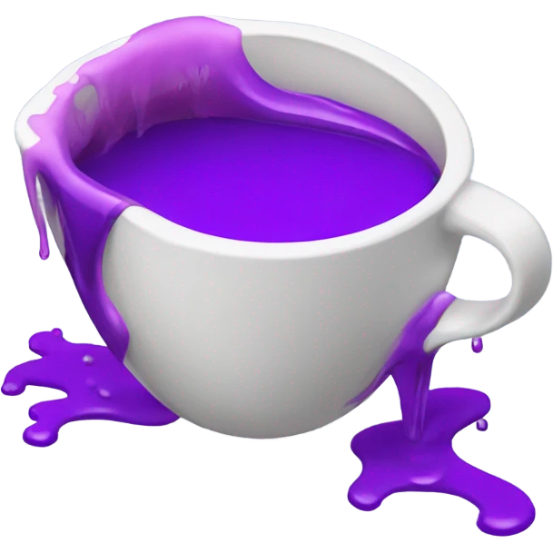 Cup spilling purple liquid  emoji