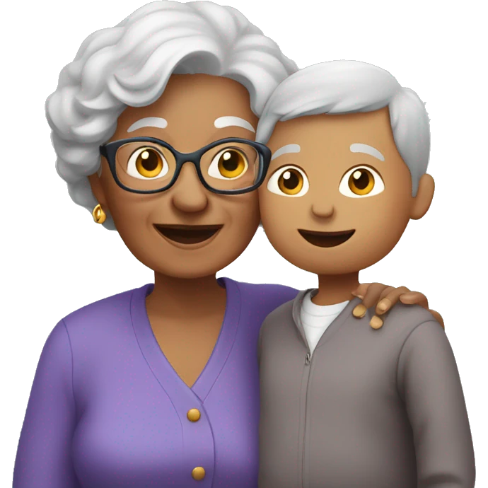 grandma with grandson emoji