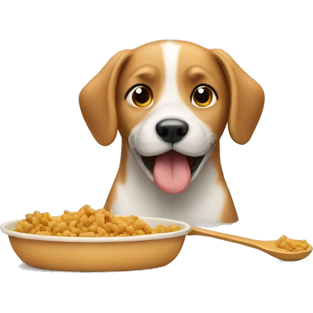 Dog eating food emoji