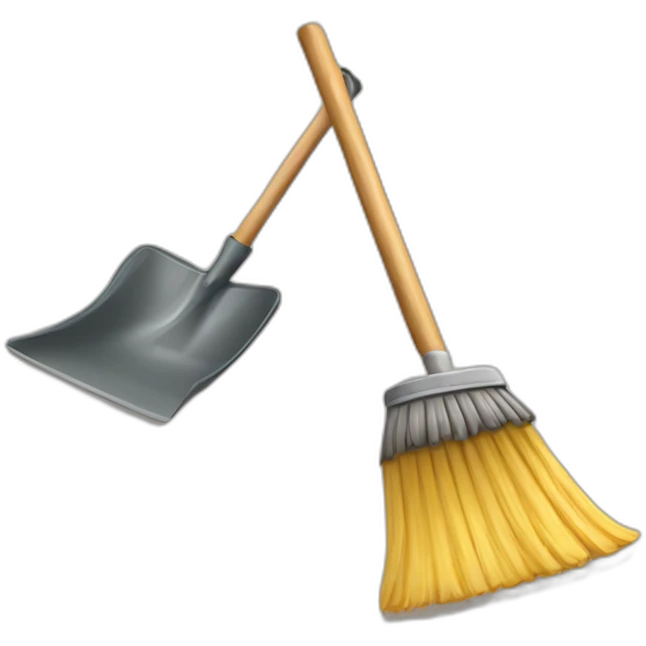 broom and shovel emoji