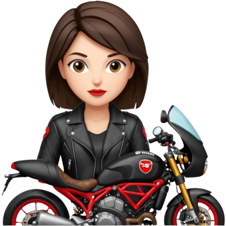 biker girl brune moto christmas ducati emoji