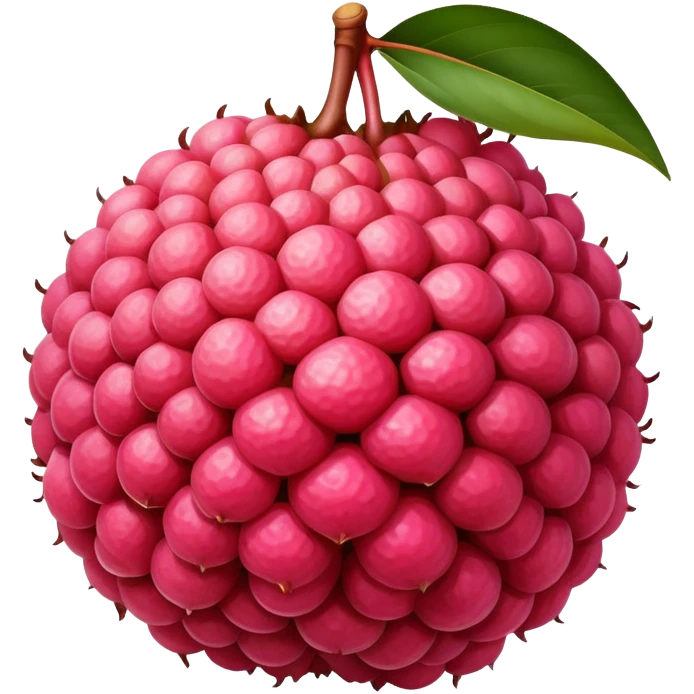 lychee fruit with reddish-pink rough outer skin, some peeled showing white juicy flesh emoji