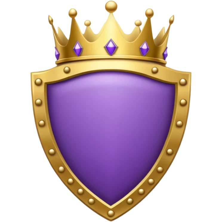 Purple shield with crown emoji