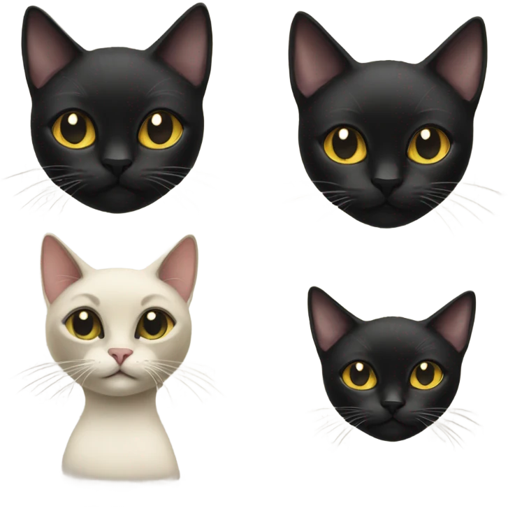 Black cat and siamese cat emoji