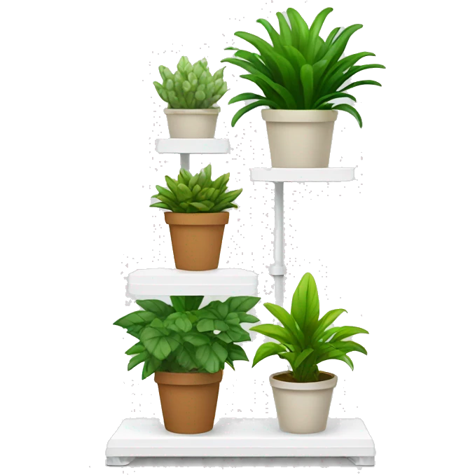 Three tier plants stand in white emoji
