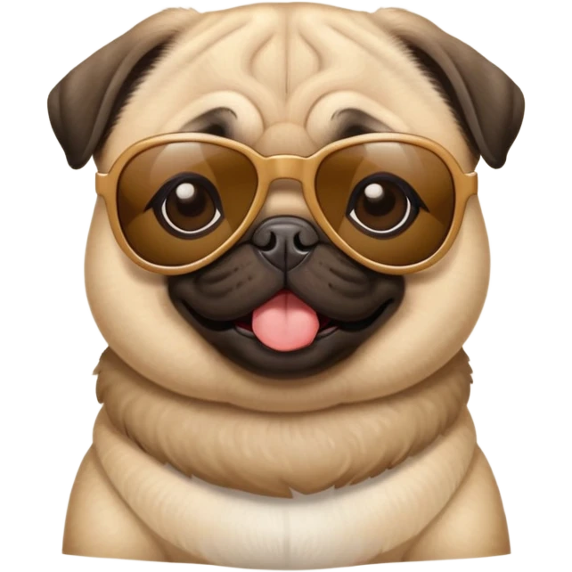 Pug wearing sunglasses emoji