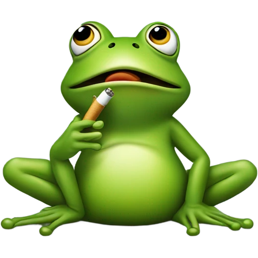 Frog smoking emoji