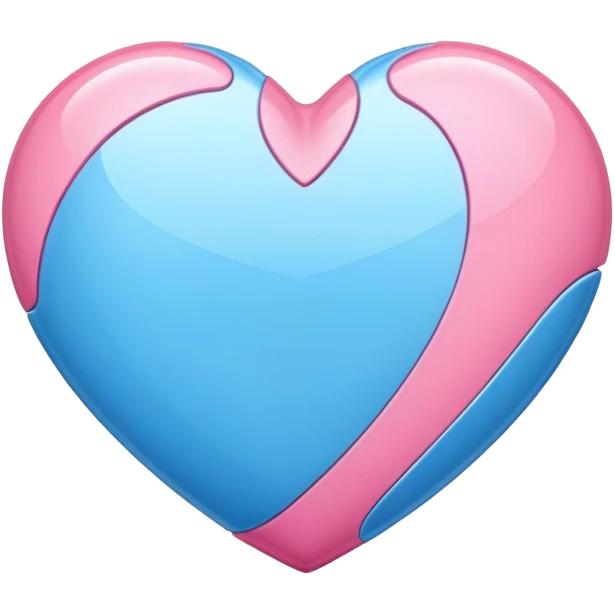 A blue and pink hart emoji