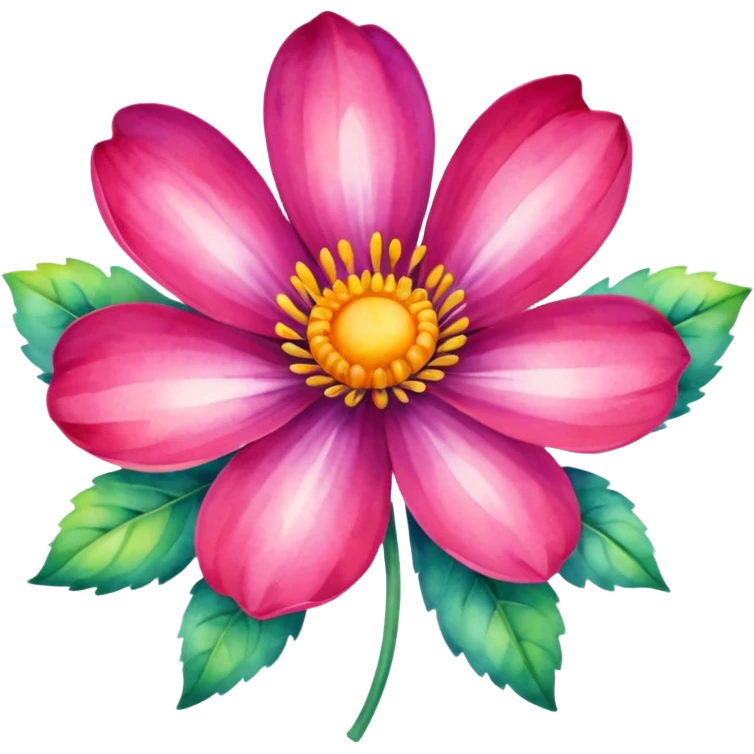Watercolor flower emoji