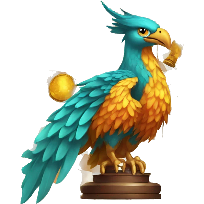 The phoenix bird is playing chess emoji