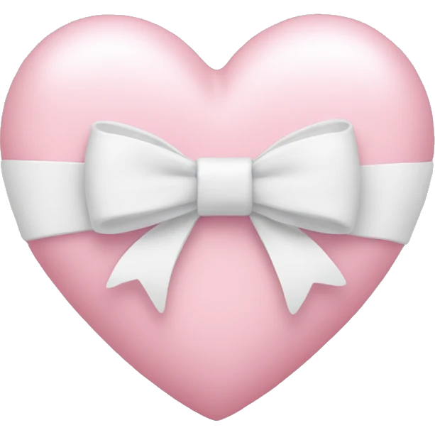 Pastel pink heart with white bow emoji