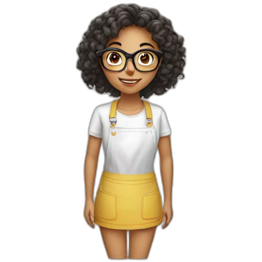 A girl with specks fair who like cookings emoji
