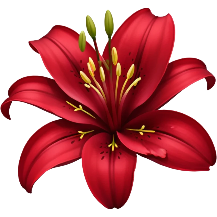 A lily flower in a dark cherry red colour emoji