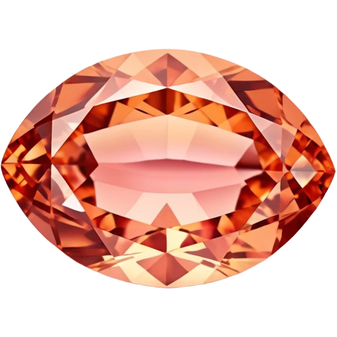 Padparadscha sapphire gemstone with unique salmon pink-orange color and brilliant facets emoji