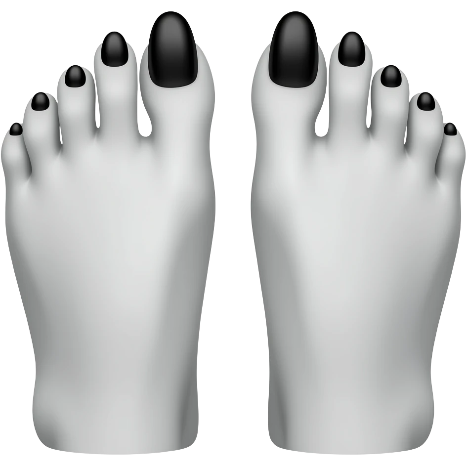 Gray feet with long black toenails emoji