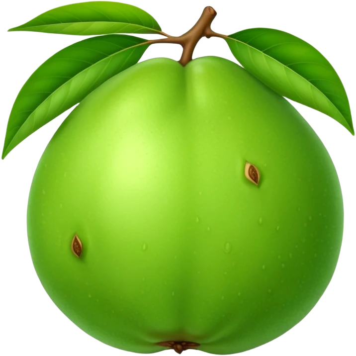 A whole green guava fruit with a smooth skin emoji