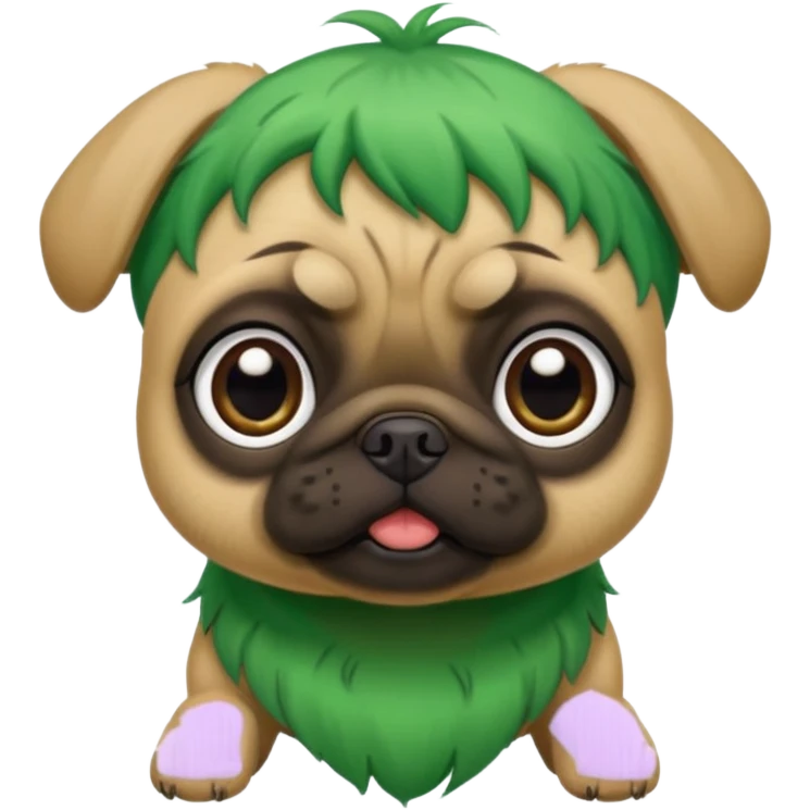 green haired baby pug emoji