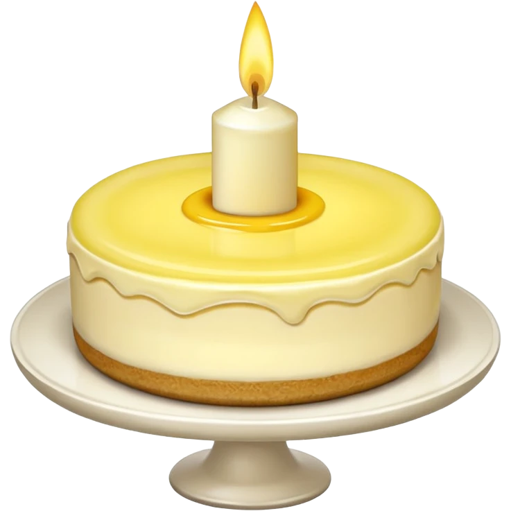 lemon cheesecake on candle emoji