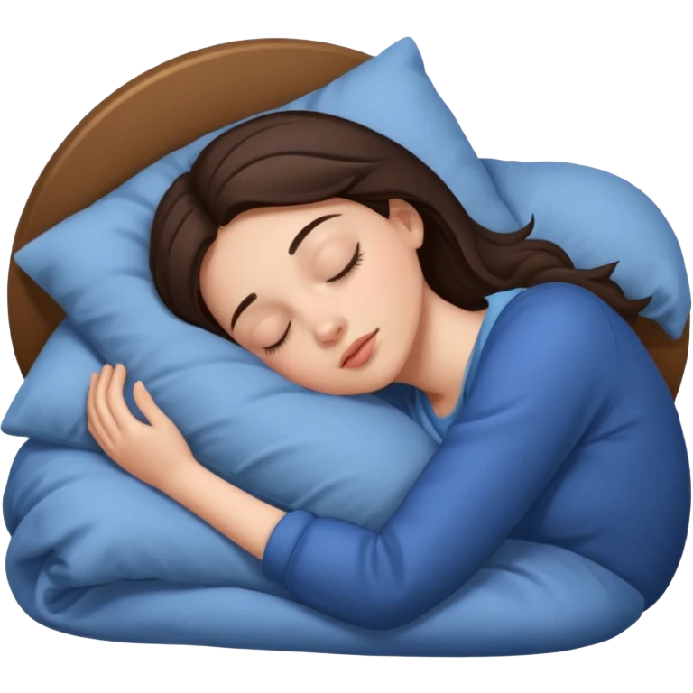 Brunette girl sleeping emoji
