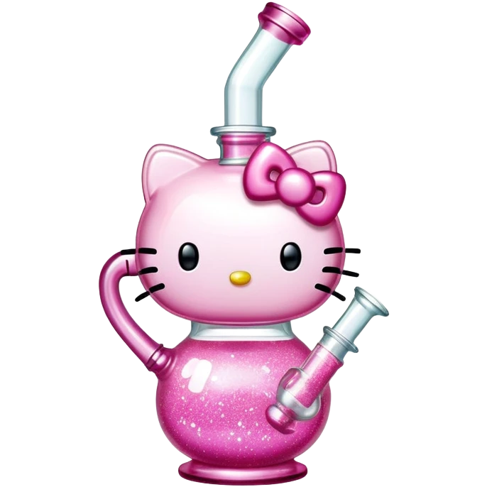 pink glittery hello kitty bong emoji