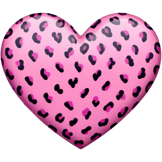 Pink leopard print heart  emoji