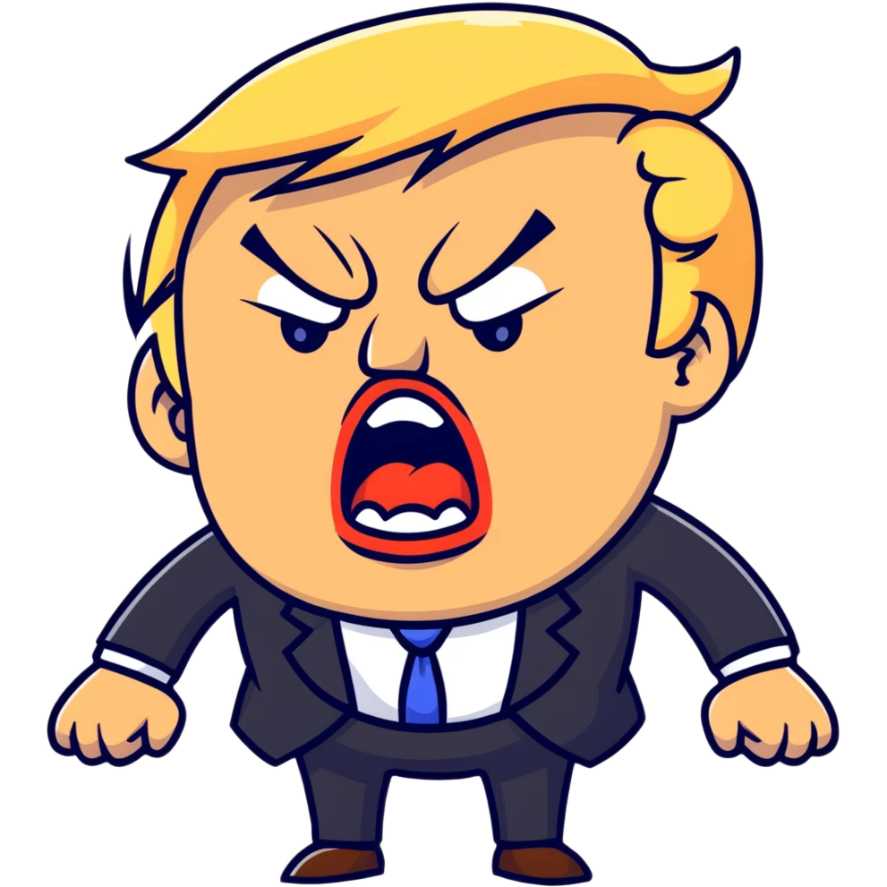 Donald Trump angry, yelling emoji