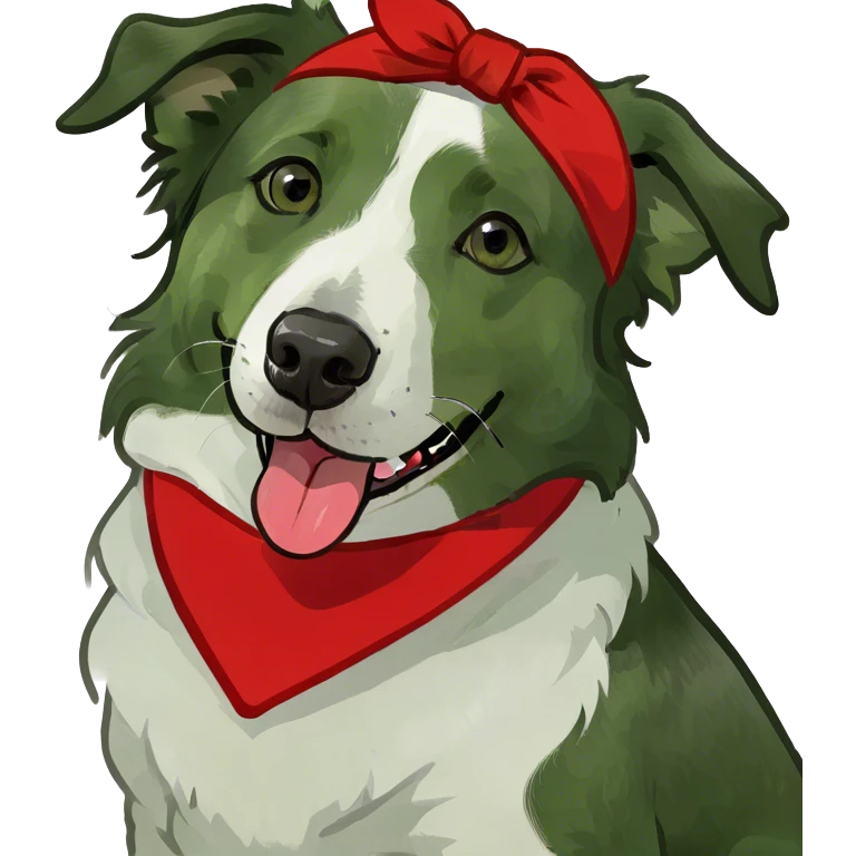 border collie with tounge out  emoji