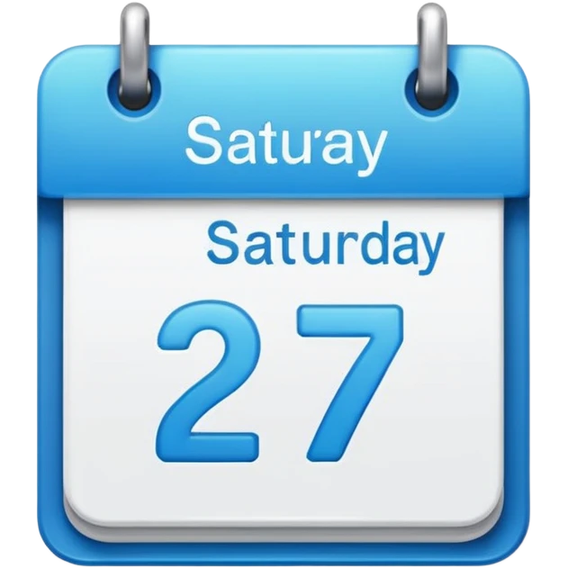 ios emoji styles for calendar that showed date 27 and titled Saturday emoji