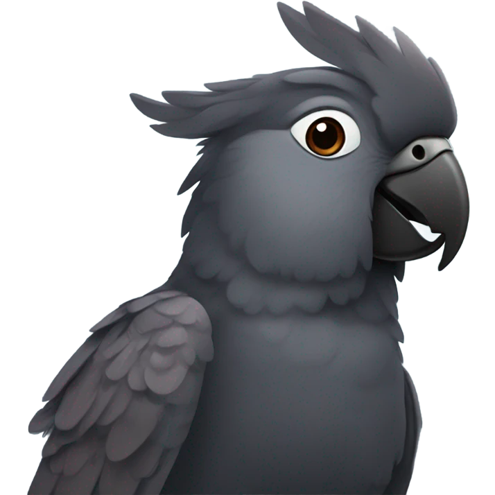 dark brown cockatoo emoji
