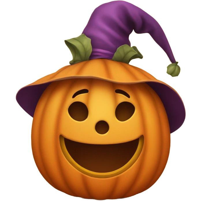 pumpkin with a hat emoji