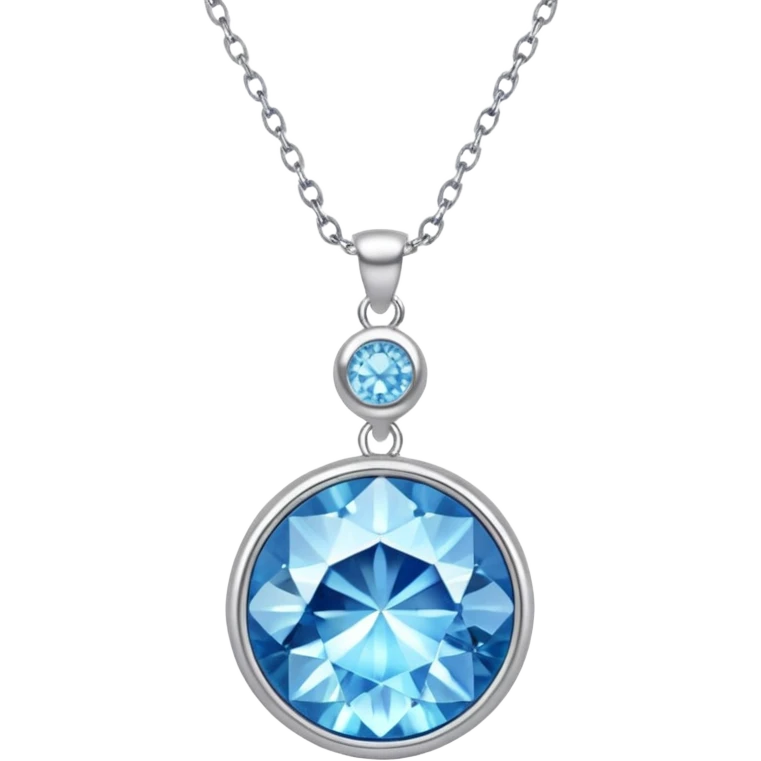 Small tiny cute petite aesthetic gorgeous precious pretty beautiful shiny sparkly gorgeous wonderful epic Silvery silver moon necklace with a light-blue crystal hanging attached necklace   emoji