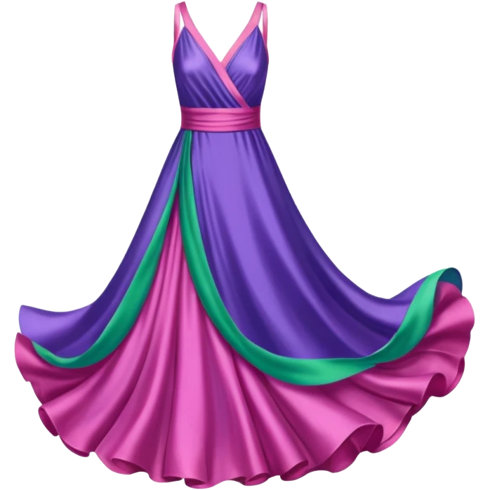 purple dress pink dress blue dress and green dress emoji