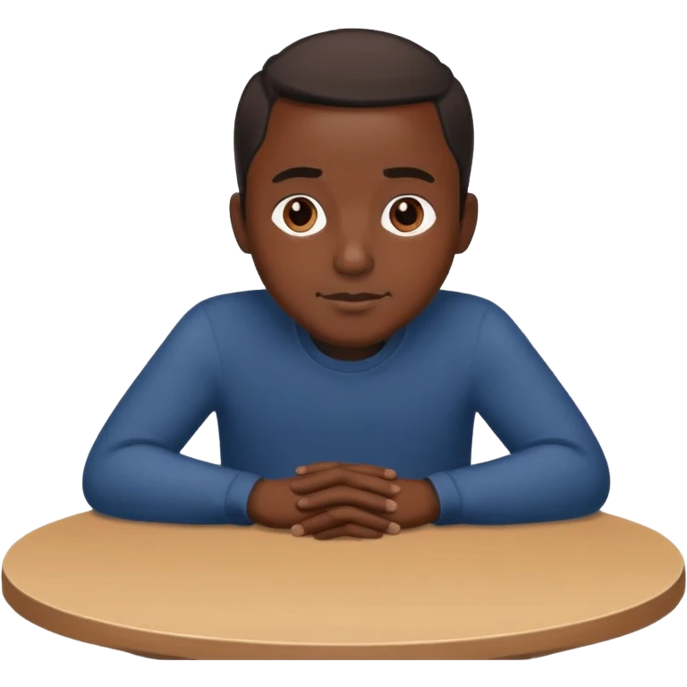 Short black man on table emoji