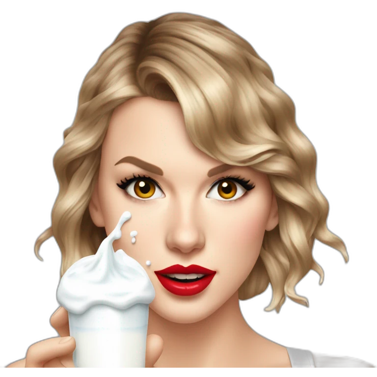 taylor-swift-selfie-milk-on-face-dripping emoji