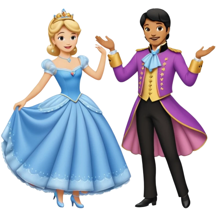 Prince and cinderella dancing sevillanas emoji