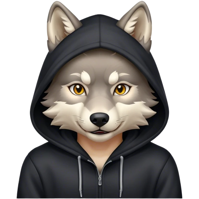 Wolf wearing hoodie emoji
