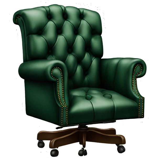 Dark green classic Chesterfield office chair emoji