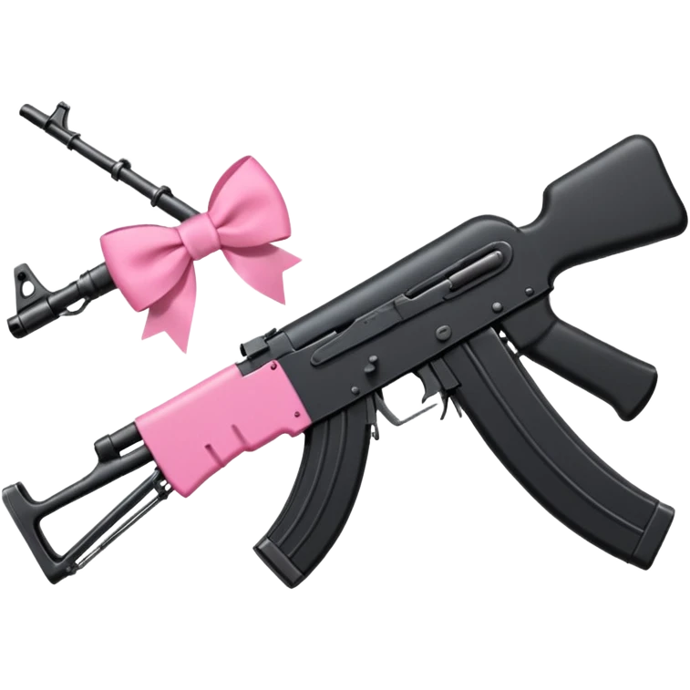 All black Ak47 with pink bow on it  emoji