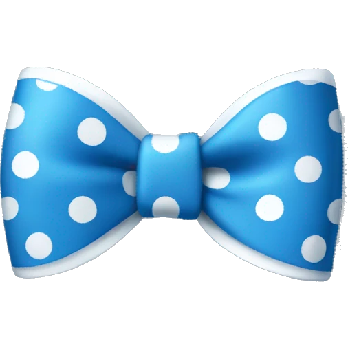 Blue bow with white dots  emoji