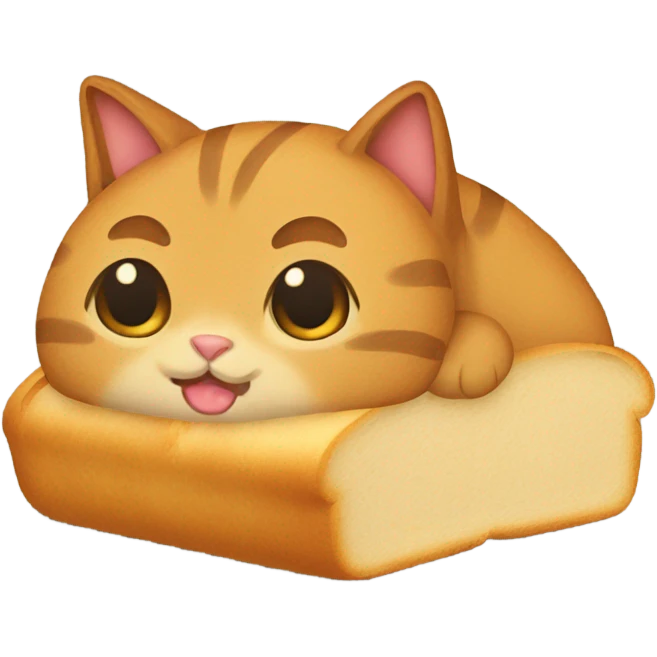 cat as a loaf of bread emoji