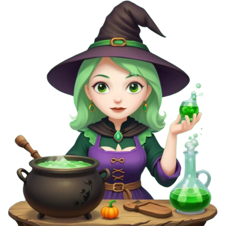 green witch cooking potion emoji
